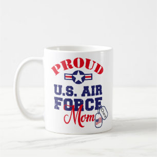 Caneca De Café Personalize a etiqueta de cão da Força Aérea ameri