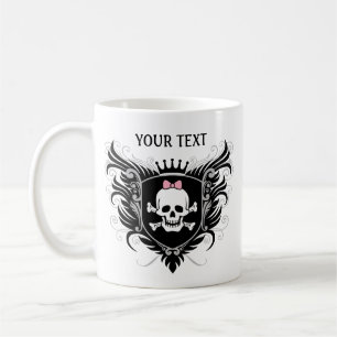Caneca De Café Personalize a senhora Crânio Crista