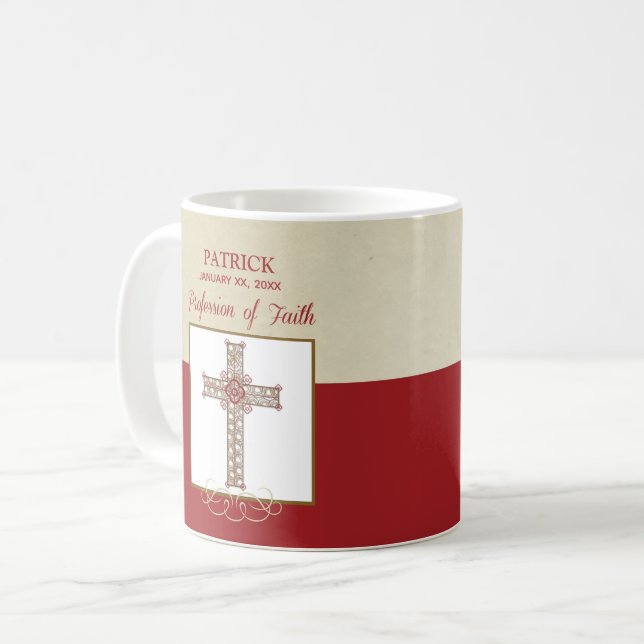 Caneca De Café Personalize, Bênçãos RCIA na Profissão de Fé (Frente Esquerda)
