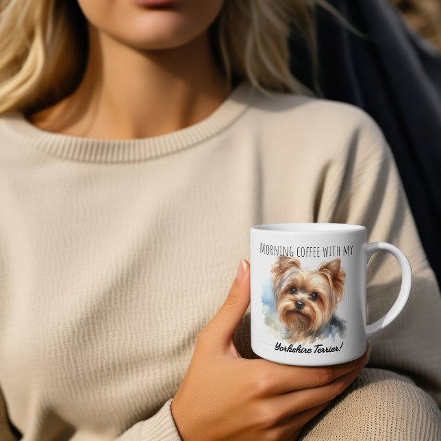 Caneca De Café Personalize Cute Yorkshire Terrier Mug (Criador carregado)