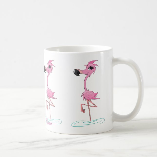 Caneca De Café Personalize Esta Flamingo Mug Divertida (Direita)