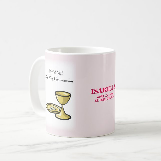 Caneca De Café Personalize, Menina Especial, Primeira Comunhão (Frente Esquerda)