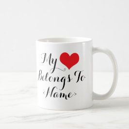 Caneca De Café Personalize Meu Coração Pertence A <Name>