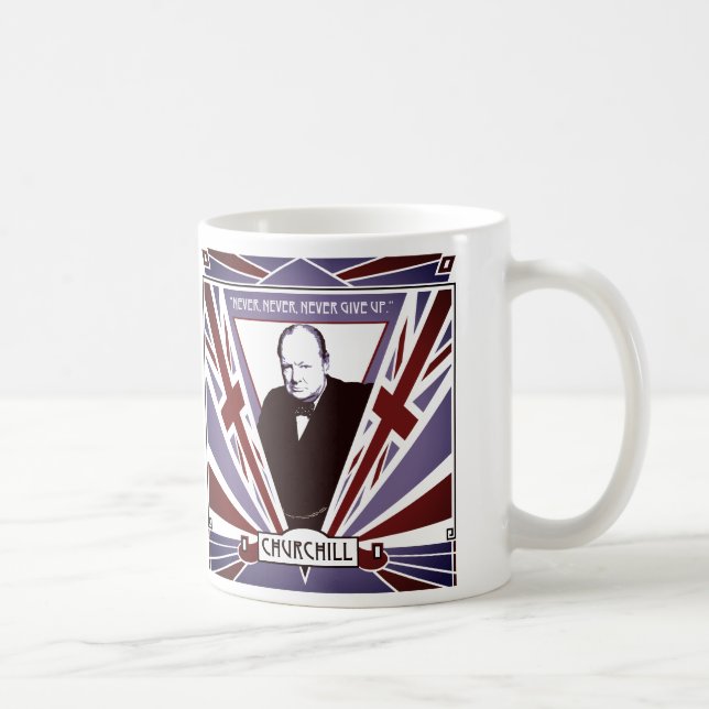 Caneca De Café Personalize o art deco Union Jack de Winston (Direita)