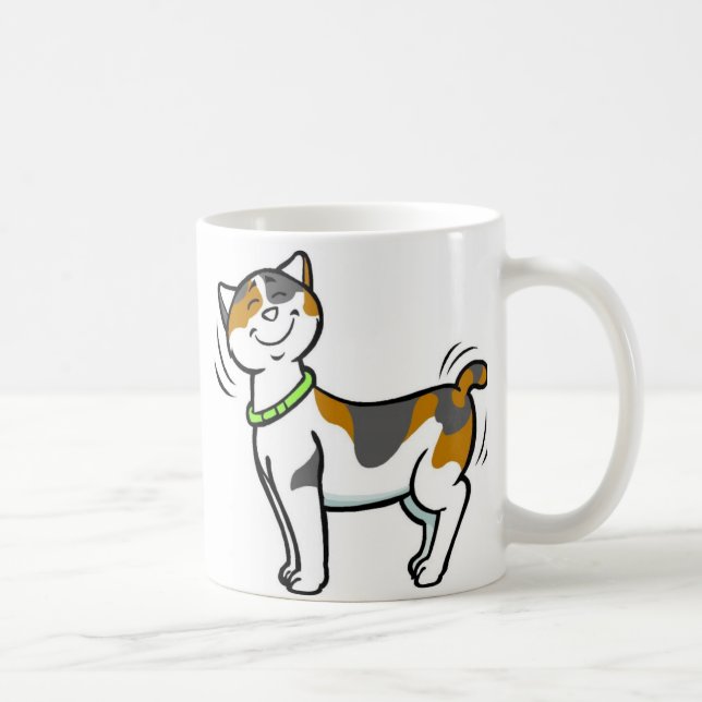 Caneca De Café PERSONALIZE o DIA DE AS MÃES bonito do gato (Direita)