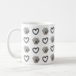 Caneca De Café Personalize-o! Foto de Pet com Coração Preto