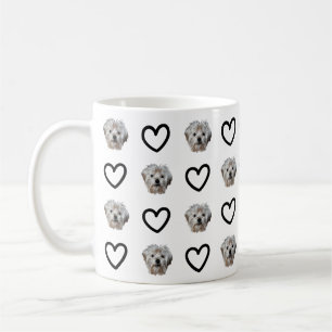 Caneca De Café Personalize-o! Foto de Pet com Coração Preto