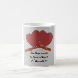 Caneca De Café Personalize o Namorados de brilho de ouro do coraç