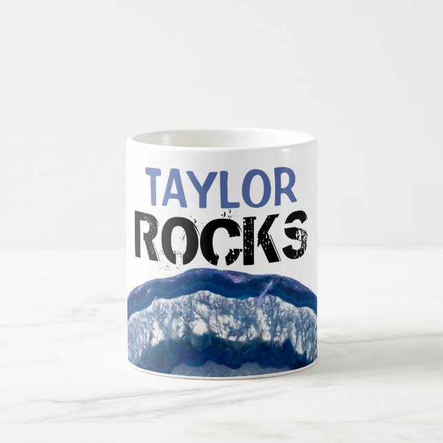 Caneca De Café *~* Personalize o NOME ROCKS Crystal Geode Agate (Centro)