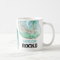 *~* Personalize o NOME ROCKS Geode Glitter Dourado
