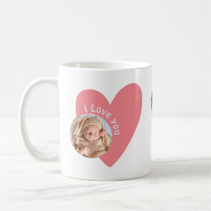 Caneca De Café Personalize o presente do bebê com 4 fotos e mensa