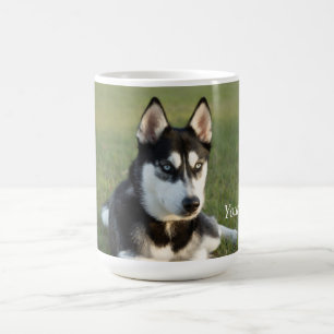 Caneca De Café Personalize o retrato do filhote siberiano Husky