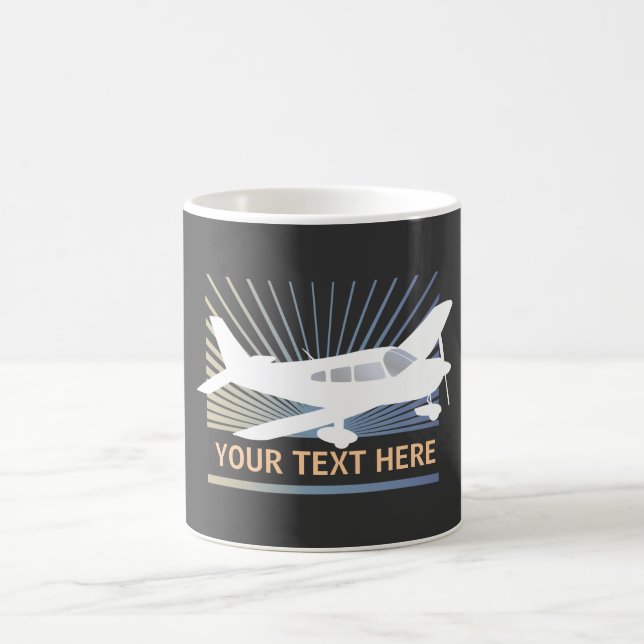 Caneca De Café Personalize o texto - avião da baixa asa (Centro)