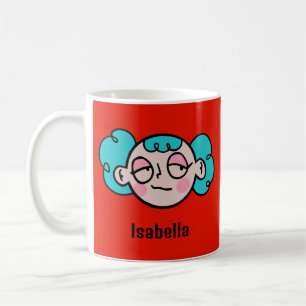 Caneca De Café Personalize seu nome com uma cara de desenho anima