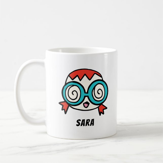 Caneca De Café Personalize seu nome com uma cara de desenho anima (Esquerda)
