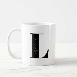 Caneca De Café Personalize seu nome Comece com a letra L