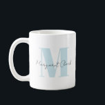 Caneca De Café Personalize seu nome inicial com caligrafia<br><div class="desc">Esta caneca de café personaliza seu nome inicial com caligrafia.</div>