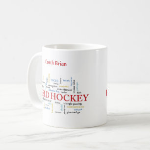 Caneca De Café Personalize, treinador de hóquei em campo Obrigad