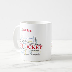 Caneca De Café Personalize, treinador de hóquei no gelo Obrigado