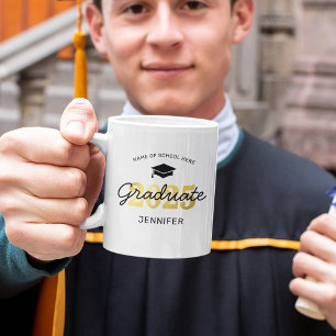 Caneca De Café Personalized 2023 Black Gold Graduate Mug
