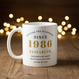 Caneca De Café Personalized 40th Birthday 1986 Add Name Elegant