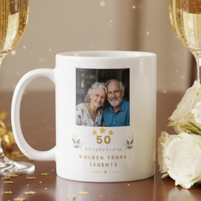 Caneca De Café Personalized 50th Wedding Anniversary Mug (Criador carregado)