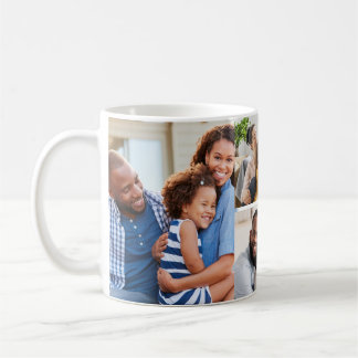 Caneca De Café Personalized 5 Photo Family Collage Template