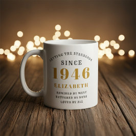 Caneca De Café Personalized 80th Birthday 1946 Add Name Elegant