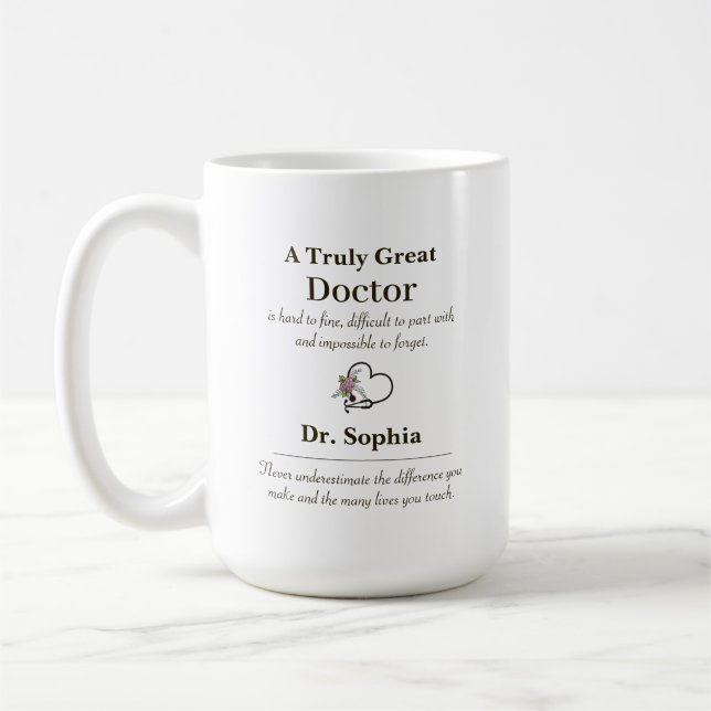 Caneca De Café Personalized A Truly Great Doctor Appreciation  (Esquerda)