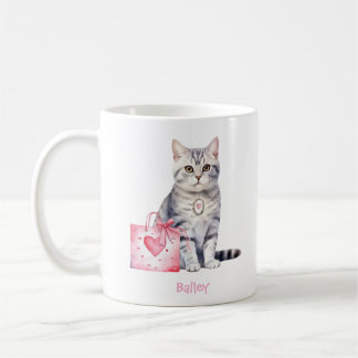 Caneca De Café Personalized American Shorthair Cat Valentine's 