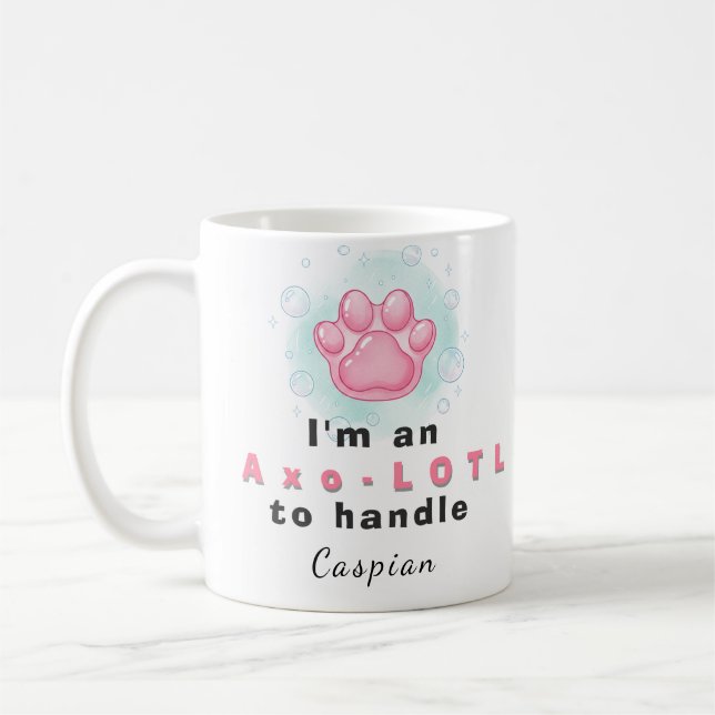 Caneca De Café Personalized Axolotl Paw Print & Quote Coffee Mug (Esquerda)