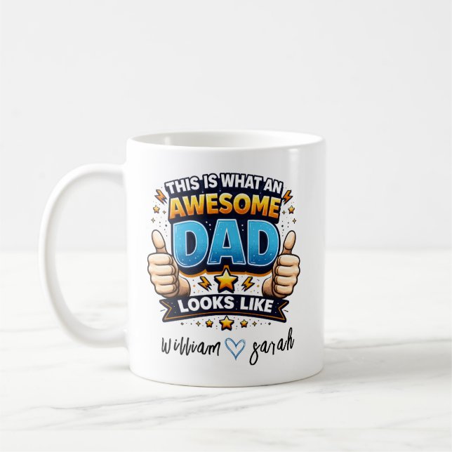 Caneca De Café Personalized Best Daddy Ever | Custom Father’s Day (Esquerda)