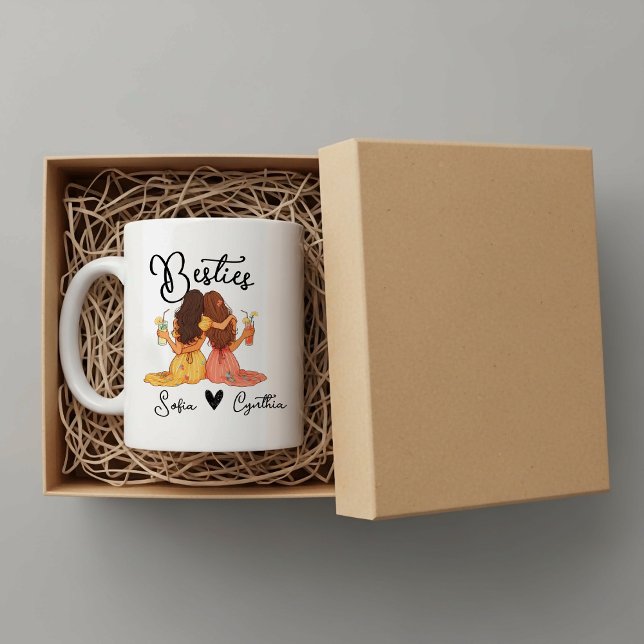 Caneca De Café Personalized besties mug (Criador carregado)
