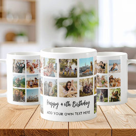 Caneca De Café Personalized Birthday Photo Collage Mug