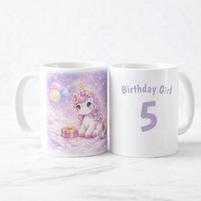 Caneca De Café Personalized Birthday Unicorn Girl Mug (Criador carregado)