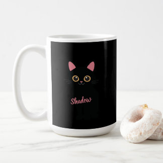 Caneca De Café Personalized Black Cat Mug - Gift For Cat lovers