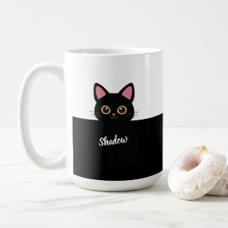 Caneca De Café Personalized Black Cat Mug - Gift For Cat lovers