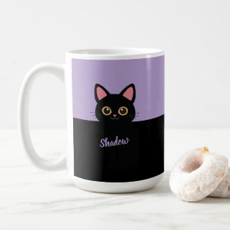 Caneca De Café Personalized Black Cat Mug - Gift For Cat lovers
