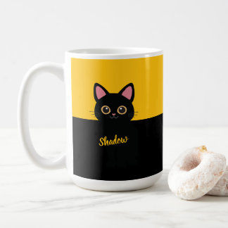 Caneca De Café Personalized Black Cat Mug - Gift For Cat lovers
