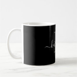 Caneca De Café Personalized Black Monogram Coffee Mug with Name