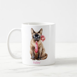 Caneca De Café Personalized Burmese Cat Valentine's Day