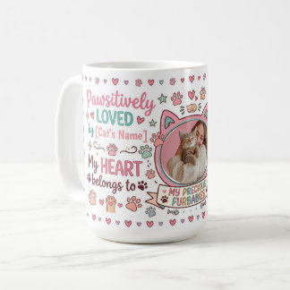 Caneca De Café Personalized Cat Mom Photo & Cat's name 
