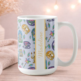 Caneca De Café Personalized Cats Beauty and the Beast Book Girl