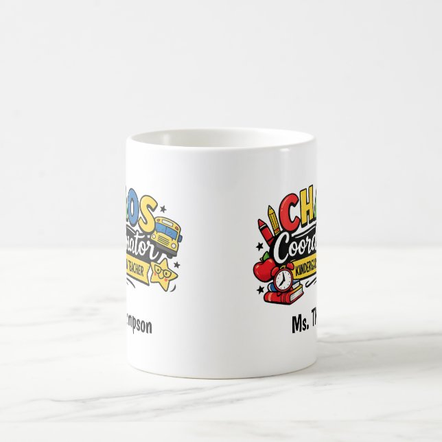 Caneca De Café Personalized Chaos  Coordinator Teacher  (Centro)