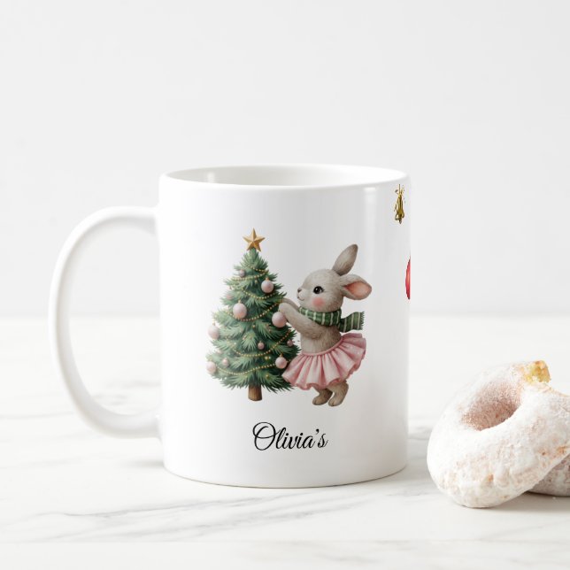 Caneca De Café Personalized Christmas Mug Custom Name Holiday Cup (Com Donut)