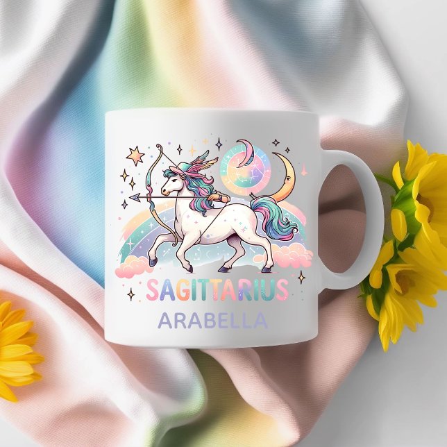 Caneca De Café Personalized Colorful Sagittarius Zodiac Astrology (Personalized Colorful Sagittarius Zodiac Astrology Coffee Mug)