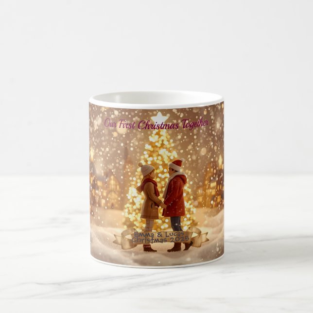 Caneca De Café Personalized Couple Christmas Mug – Romantic Custo (Centro)