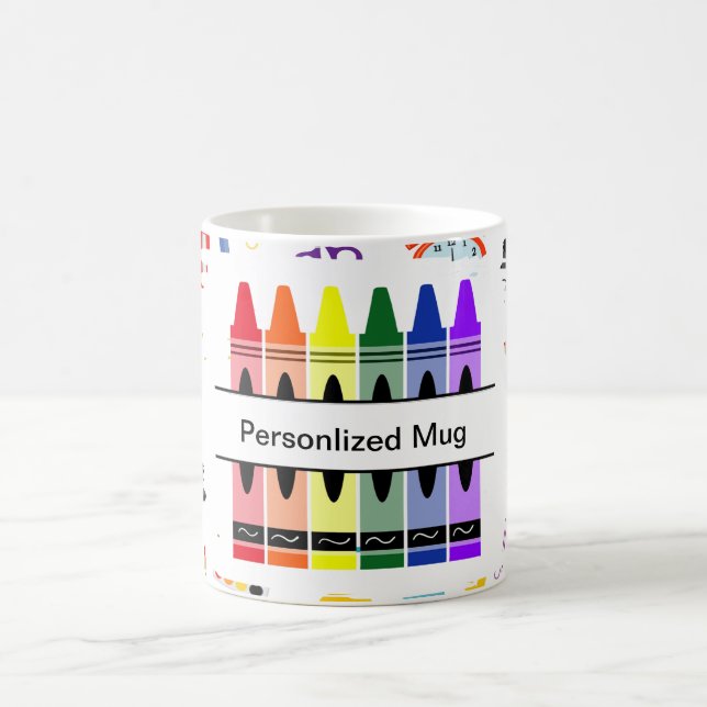 Caneca De Café Personalized Crayon Back To School (Centro)