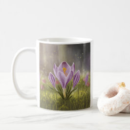 Caneca De Café Personalized Cute Crocus Spring Illustration Mug
