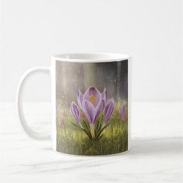 Caneca De Café Personalized Cute Crocus Spring Illustration Mug
